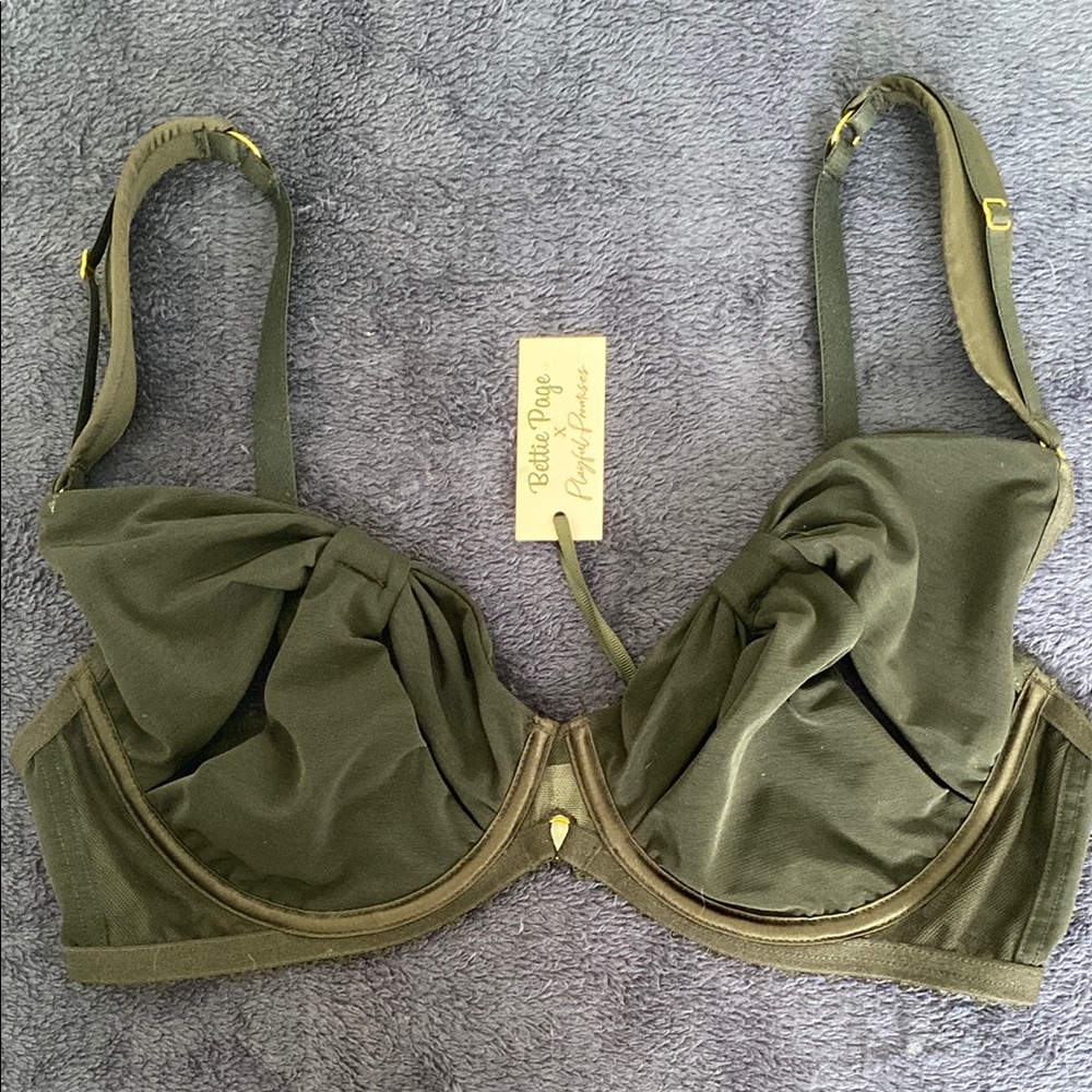 Bettie Page Green Full Coverage Bra